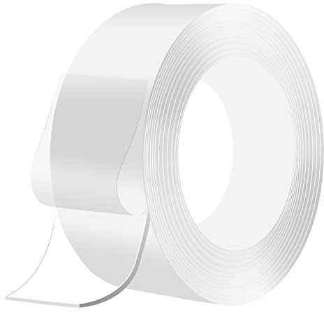 SLETIE Nano Double Sided Tape, 3m x 3cm x 2mm Multi-Functional Transparent Reusable Nano Adhesive Tape, Washable Traceless Strong Gel Tape for Carpet, Photos Wall, Posters, Kitchen, Party