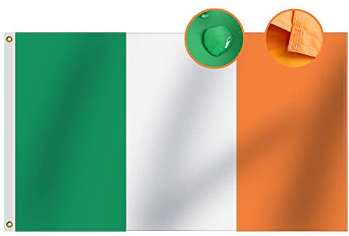 Omnisexual Hochwertige, robuste Irland-Flagge, 1,5 x 0,9 m, langlebigstes Oxford-Nylon, 210D, Kleeblatt-Flaggen, vierfach genähte Fliegenenden, irische Nationalflaggen, 90 x 150 cm