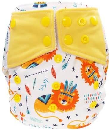 Blümchen All-in-One-Windel Organic BIO-Baumwolle Snap (Müder Löwe)