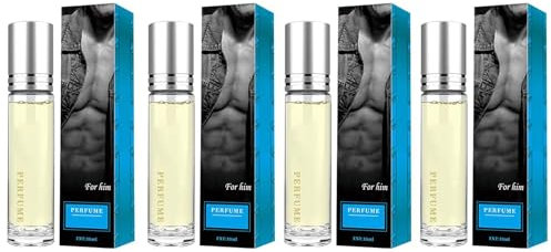 Poo4kark Roller Perfume Herrenduft, frisch natürlich, langanhaltend, Abendbankett, leichter Duft, 10 ml, 4 Stück Duft Badezimmer Raumduft (Sky Blue, One Size)