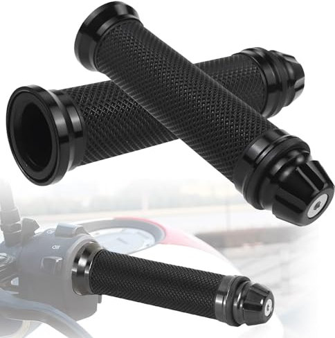 2 Stück Motorrad Griffe Moped Griffe Lenkergriffe Motorrad rutschfeste Gummigriffe Passend Für Die Meisten Roller Motorräder Griff Aus Aluminiumgummi Lenkergriffe Motorrad Fahrräder Schwarz