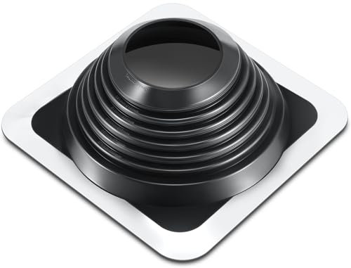 Yaocom Metall-Dachlüftungsstiefel, blinkendes Schornstein-Dachrohr, Stiefelmanschette, quadratischer Boden, EPDM-Ofen, Dachdeckung, Kofferraum-Set (1 Stück, 37,8 cm)