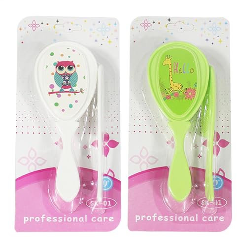 Ungtyb Baby Hair Brush, Soft Bristle Comb, Safety Design, Scalp Care Set, Gentle Grooming for Newborns for Sensitive Skin Ideal for Cradle Cap Perfect for Daily Use, 8.27x4.13x1.18 in