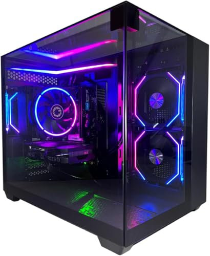 GFX Gaming High-Performance Desktop PC - AMD RYZEN 5 5600X • 16GB RAM • RTX 3050 6GB • 1TB SSD NVME - Gaming Tower with RGB Case, Advanced Cooling & Windows 11 (Black, AMD R5 5600 (RTX 3050))