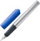 Lamy nexx blue Füller - Füllhalter mit rutschfestem Griff & polierter Linkshänder-Stahlfeder (LH) in Strichbreite M - dreieckiges Gehäuse aus Aluminium - inkl. Tintenpatrone T 10 blau