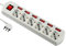 Electraline 62059 Multipresa 6 Posti Polivalenti Generale, 6 Interruttori Indipendenti, 6 Prese Universali, Bianco