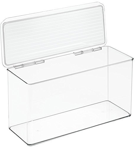 iDesign Cabinet/Kitchen Binz Aufbewahrungsbox, stapelbarer Küchen Organizer aus Kunststoff, Vorratsdose mit Deckel, durchsichtig