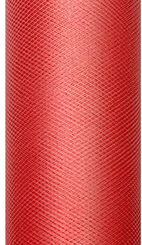 Tüll-Stoff auf Rolle,rot 15cm x 9m