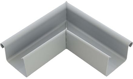 INEFA Rinnenwinkel 90 Grad kastenförmig Außenwinkel, PVC NW83 / 83mm Grau Wulst außen, Verbindungsstück Dachrinnenzubehör, Made in Germany