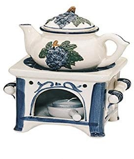 G-Brand Duftlampe Herd aus Keramik mit Kanne, ca. 12 cm x 12 cm, Duftstövchen