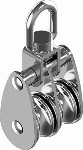 ARBO-INOX Doppelblock Block Umlenkrolle mit Wirbel und Drehgelenk Edelstahlrolle A2 für 10mm Seil