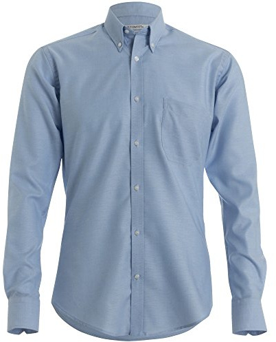 Kustom Kit Mens Slim Fit Long Sleeved Oxford Work Shirt (16.5) (Light Blue)