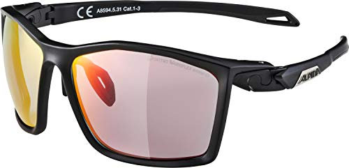 ALPINA TWIST FIVE QV - Kontrastverstärkende, Selbsttönende & Beschlagfreie Sport- & Fahrradbrille Mit 100% UV-Schutz Für Erwachsene