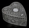 Figuren Shop GmbH Fantasy Schmuck-Schatulle in Herzform - Spirit Board | Gothic Schmuck-Dose mit mystischen Symbolen und Ornamenten, handbemalt