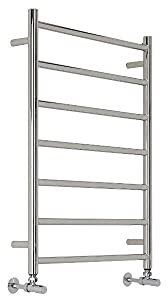 Milano Esk Chrome Flat Ladder Style Stainless Steel Heated Towel Rail - 800mm x 600mm