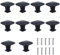 NATUCE 10PCS Matted Black Cabinet Knobs, Drawer Knobs, 30MM Aluminum Alloy, Single Hole Drawer Pull Handle, Cabinet Knobs, Door Pulls with Screws for Cupboard Wardrobe Furniture (Square)