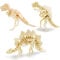Georgie Porgy Hölzerne 3D Puzzle Sammlung Puzzle Modell Kit Baukasten Holzhandwerk Kinder Puzzle Spielzeug Alter 5+ Packung 3 (T-Rex Spinosaurus Stegosaurus)
