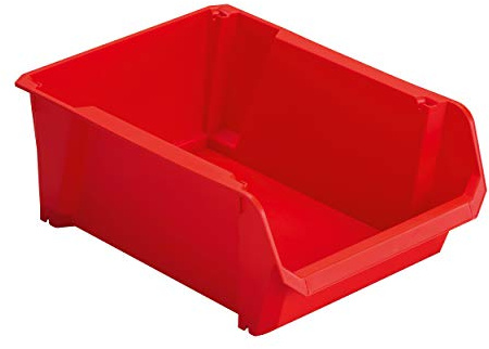 Stanley Lagersichtkästen #3 (rot, schlagfestes Polypropylen, stapelbar, Wandmontage möglich, ideal zur Aufbewahrung von Kleinteilen, Werkzeugen, Zubehör, uvm.) STST82739-1