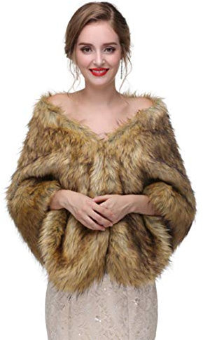 Deniferymakeup Ärmellose Stola aus Kunstfell, für Damen und Mädchen Gr. Einheitsgröße, J