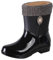 ANUFER Donna Elegante Punta Rotonda Metà Polpaccio Stivali da Pioggia con Fodera Removibile Nero SN021240 EU38.5