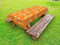 ABAKUHAUS Blumen Outdoor-Tischdecke, Vivid-Blüte Frühlings-Baum, dekorative waschbare Picknick-Tischdecke, 145 x 305 cm, Orange Flieder