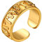 FindChic Herren Goldener Ring mit Sternzeichen Widder Design ，Retro Tierskreis Sternbild Bandring mit Geschenkebox für Herren Damen