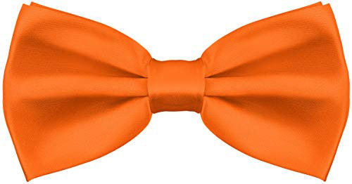 Balinco – Edle Fliege für Herren in Seidenoptik mit Hakenverschluss 12,5x6,5 cm – Papillon vorgebunden & in der Länge verstellbar – Perfekt für Anzug, Smoking, Hochzeit, JGA, Karneval (Orange)