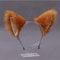 Faux Fur Fox Cat Ears Headband Hair Hoop Hairband Animal Ears Cosplay Party Costume Ears Headwear (Camel)