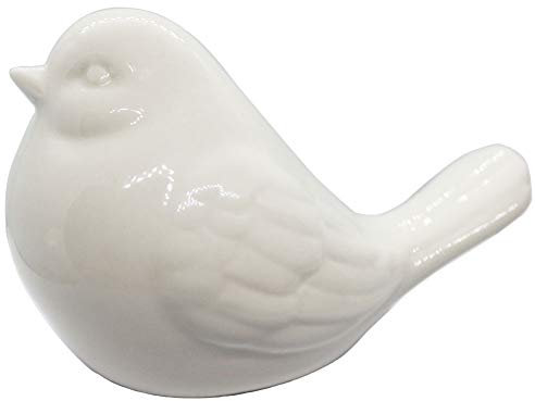 Vogelfigur aus glasierter Keramik, Vogelstatue, französischer Landhausgarten, Landhausstil, Hauptdekoration, Akzente, Sammlerfigur