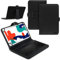 NAUCI Tablet Hülle kompatibel mit Blackview Tab 16 15 13 12 11 10 Pro 9 8 8E Tasche Tastatur Keyboard QWERTZ Schutzhülle Cover Standfunktion USB Schutz Case, Farben:Schwarz