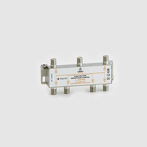 Répartiteur TNT et Satellite 6 Sorties - Répartition Optimale du Signal TV avec Répartiteur D-Home. Convient aux Antennes de 5 à 2300 MHz, Tension Inférieure à 24V et 0,5A.