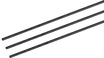 sourcing map Carbone Fibre Tige, 2mm x 300mm pour RC Avion Bricolage Outil Aile Tube Quadricoptère Bras, Paquet de 3