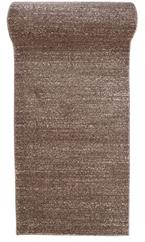 Mazovia Teppich Läufer Flur - Modern Teppichläufer - Kurzflor Flurläufer für Vorzimmer, Schlafzimmer, Küche - ÖKO-TEX Zertifiziert - Meterware - Braun - 120 x 650 cm