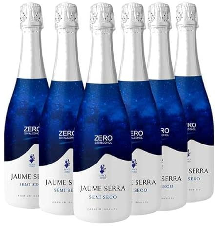 Jaume Serra Zero Semi Seco - Vino Espumoso Sin Alcohol -Variante Macabeo - Pack 6 Botellas x 750ml