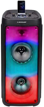 Dunlop Party Lautsprecher - Kabellos - Inkl. Mikrofon - Mit Licht - Karaoke Set