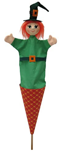 Marionette Märchenfigur Handpuppe Hexe 59 cm, Ideal für Puppentheatre und Rollenspiele, für Kinder Baby Jungen Mädchen