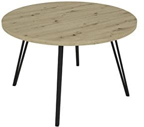 byLIVING Esstisch Marta/runde Tischplatte Artisan Eiche/Gestell Metall schwarz matt/Küchentisch für bis zu 5 Personen/D 120 cm, H 76 cm