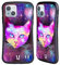 Head Case Designs Porpora Gatti Galassia Cover Ibrida Compatibile con Apple iPhone 14