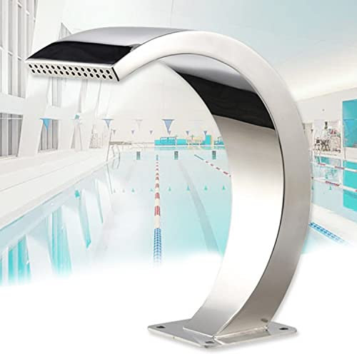 DEHIWI Schwimmbad Wasserfall Schwimmbad Brunnen Aus Edelstahl Pool Brunnen Schwallbrause Schwalldusche Wasserschwall Poolfontäne Garten Teich,70cm*50cm