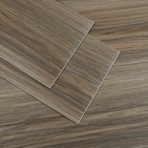 VaryPaper PVC Bodenbelag Selbstklebend Holzoptik Braun 90cmx15cm 20 Stück Selbstklebende Bodenfliesen Vinylboden Klicksystem Fliesenaufkleber Holzoptik Badezimmer Klebefliesen Küche PVC Fliesen