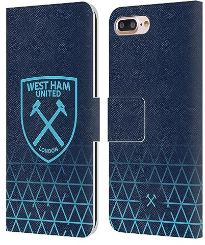 Head Case Designs Officially Licensed West Ham United FC Third 2023/24 Crest Kit Leather Wallet Case Compatible With Apple iPhone 7 Plus/iPhone 8 Plus