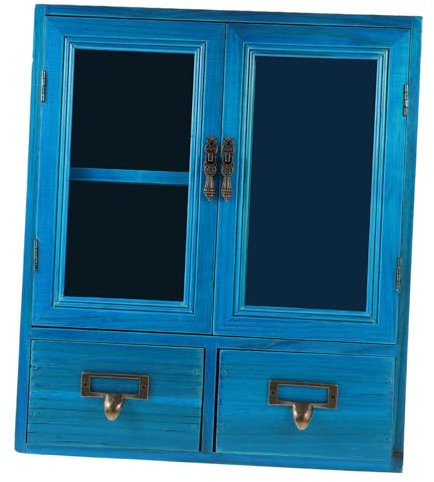 CIYODO Holz Wandschrank Mit Doppeltüren Niedriger Aufsatzschrank Für Wohnzimmer Klassisches Design Massivholzkonstruiert Für Langlebige Aufbewahrung