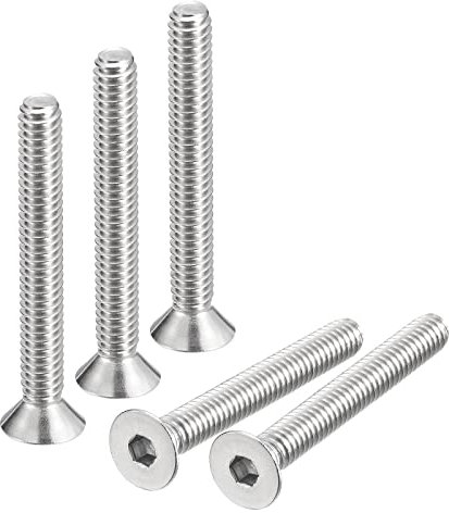 QUARKZMAN 20Stk 1/4-20x2 Flach Senkkopf Steckdose Kappe Schrauben 304 Edelstahl Sechskant Steckdose Flachkopf Schrauben Voll Gewinde Senkkopf Bolzen