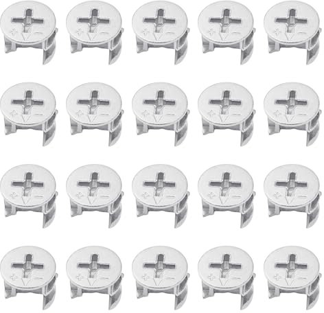 20 cerraduras para conectores de muebles, tuercas excéntricas, tuercas de leva, tornillos de fijación de placas, adecuados para tablas de madera con un grosor de 10/16/18 mm