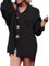 LAZIRO Damen Herbst Und Winter Feste Farbe Revers Tasche Gestrickt Strickjacke Knopf Mitte-LäNge Schlanke Jacke
