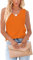 Homlan Camiseta de Tirantes para Mujer, sin Mangas, Cuello en V, Blusa Holgada, básica, Elegante, Blusa Informal, Naranja, S