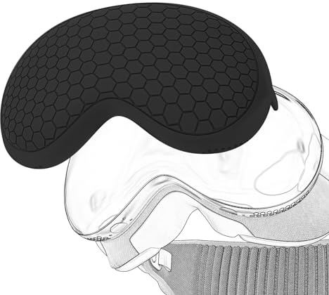 Geekria VR Headset Shell Schutzhülle Kompatibel mit Vision Pro Silikon Weiche Displayschutzfolie Leicht & Langlebig Front Face Cover Zubehör Umfassender Schutz für VR (Schwarz)