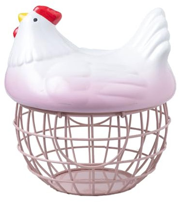 Keramik-Ei-Aufbewahrungskorb, Hühnerei-Korb, Draht-Eiersammelkörbe, Bauernhaus-rustikaler Vintage-Hühnerdraht-Eierkorb, Küchen-Aufbewahrungskorb, Obst-Aufbewahrungskorb, Aufbewahrungskorb für(#1)