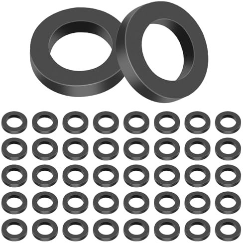 40pcs Joint Pommeau de Douche, Noir Joint Caoutchouc Pommeau de Douche PVC Empêche les Fuites Rondelles de Robinet pour Connecter la Pomme de Douche et le Tuyau de Douche à Main