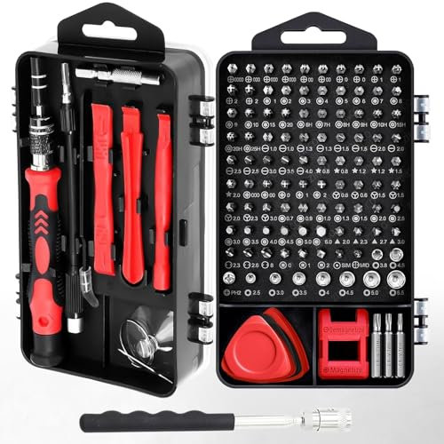 Feinmechaniker Werkzeug Set Mini Schraubenzieher - LED Pick-Up Werkzeug,124 in 1 Handy Reparatur Schraubendreher Mit 101 Bits für PC Computer Laptop PS iPhone Uhr Macbook Spielzeug Xbox Brille Kamera